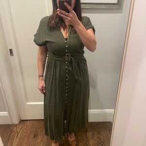 Zara Khaki Green Dress